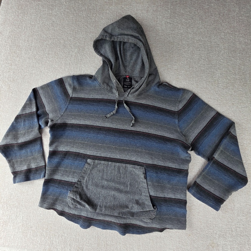 Lost Mischief 100% Cotton Chambray Knit Hoodie Pullover Unisex XL